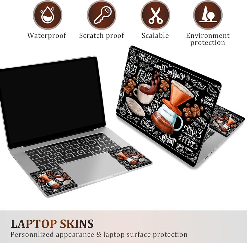 Lauspuck Laptop Notebook Skin Sticker Cover Decal, 12 13 13.3 14 15 15.4 15.6 inch Laptop Vinyl Skin Sticker Cover Art Protector Decal Universal, Coffee Time - Image 2